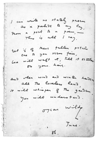 Oscar's page Oscar Wilde's page in his wife's album