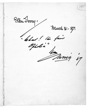Ellen Terry and Henry Irving's Page