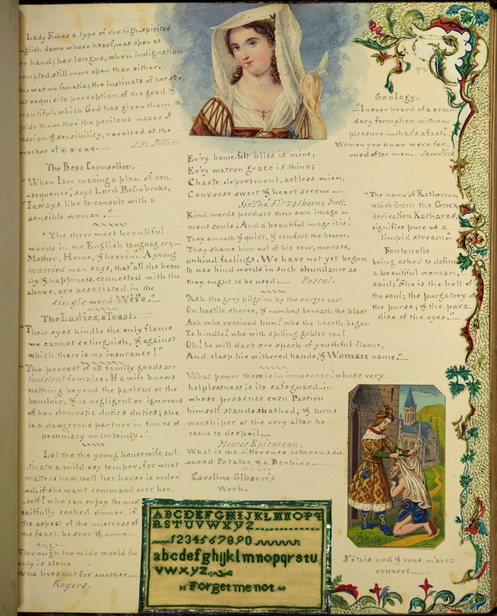 Page from the scrapbook of M. A. C., 1850