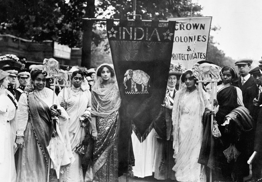 Indian women participating in the Women's Coronation precession