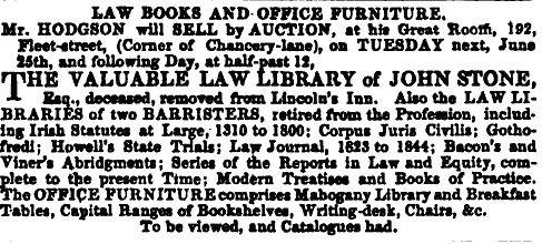 advertisement for Victorian law books
