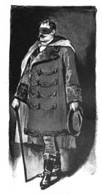 sketch of a man in a fur coat