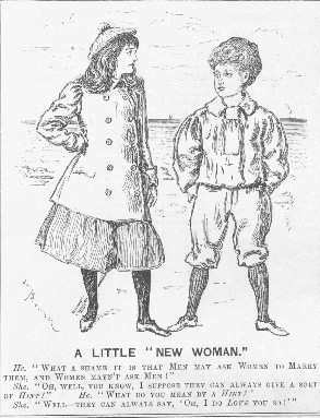 little girl suggesting to little boy thay women could propose to men
