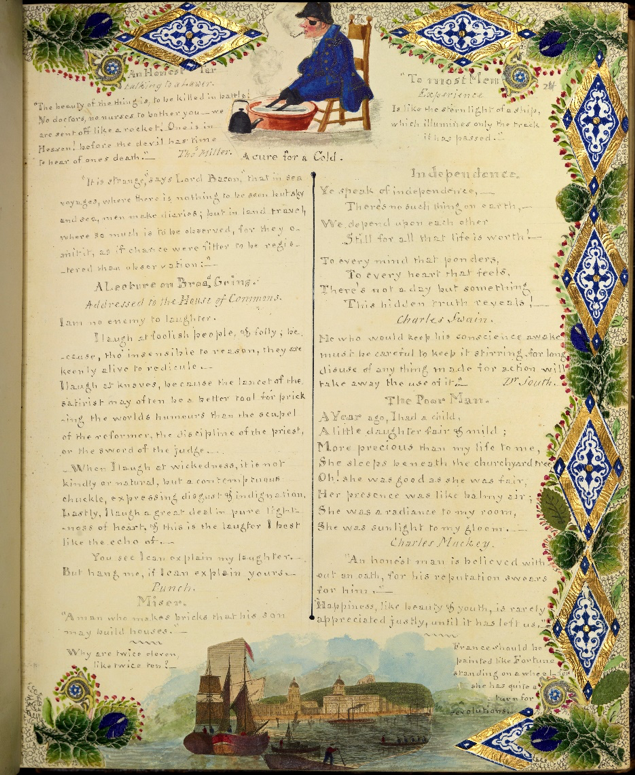 Page from the scrapbook of M.A.C., 1850
